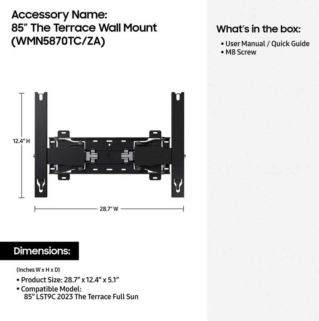 Samsung TV Wall Mount 85-Inch Class The Terrace - WMN5870TC/ZA - image 5