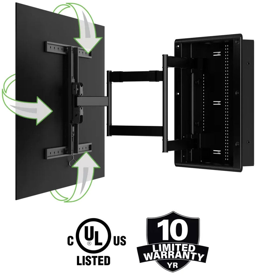 Sanus 42"-85" Premium Large In-Wall Full-Motion Mount in Black - VIWLF128-B2 - image 4