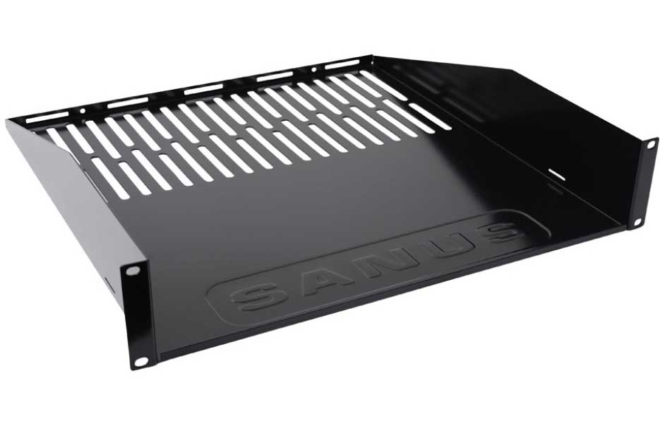 Sanus 2U Black Vented AV Shelf - CASH22-B1 - image 2