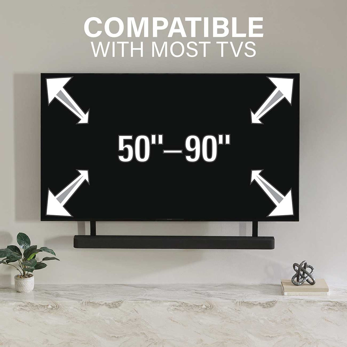 Sanus Height-Adjustable TV Soundbar Mount for Sony BRAVIA Theater Bar 8 and 9 in Black - WSBSBTV1-B2 - image 5