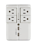 Sanus White 4 Rotating Outlets 2 USB Port Surge Protector - SA-OWSP42-W1 - image 1