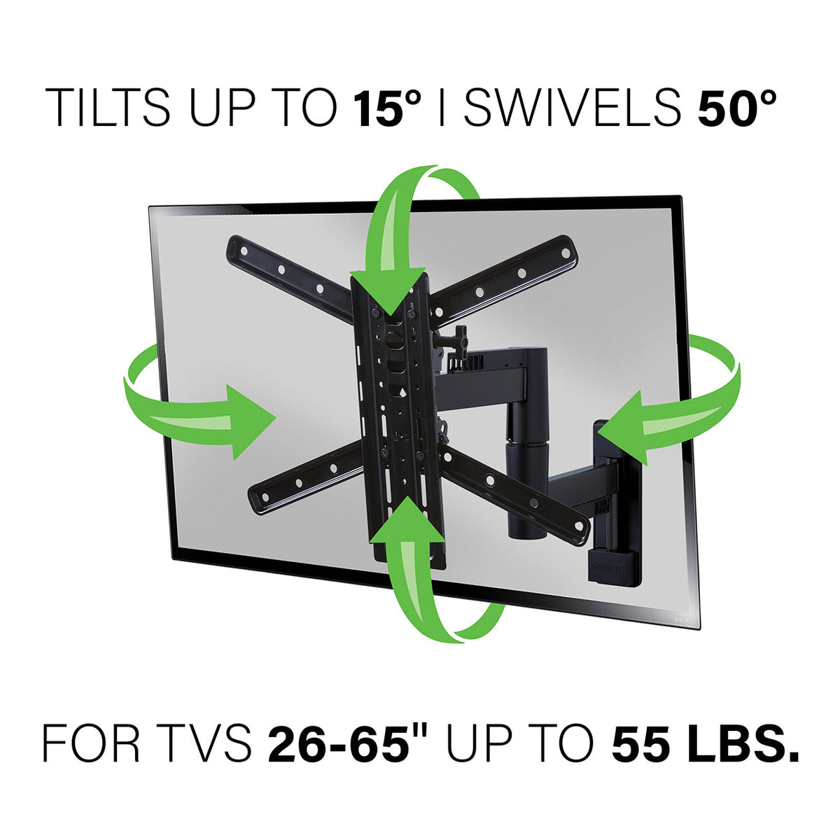 Sanus Full-Motion Wall Mount for 26" - 65" TVs - AMF319-B1 - image 5
