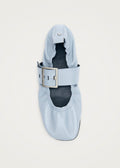 Sarea Blaue Leder-Ballerinas