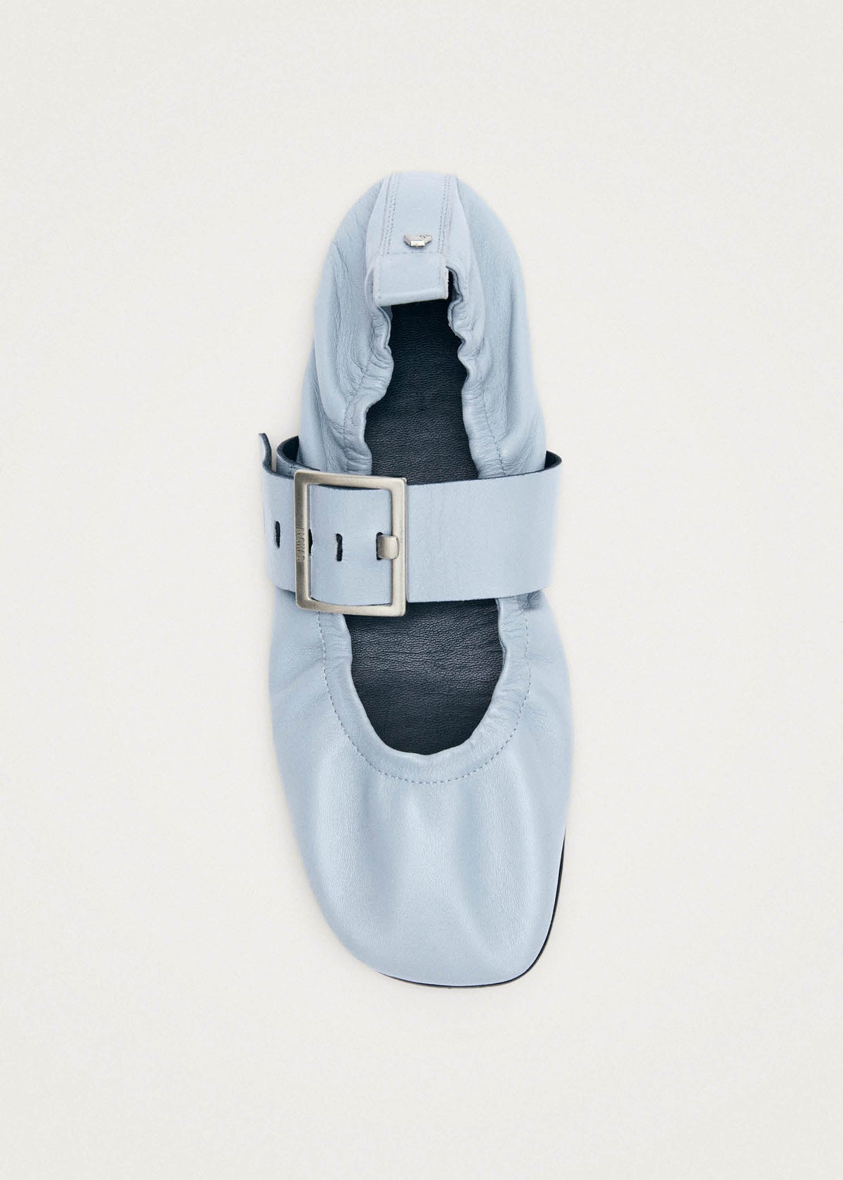 Sarea Blaue Leder-Ballerinas