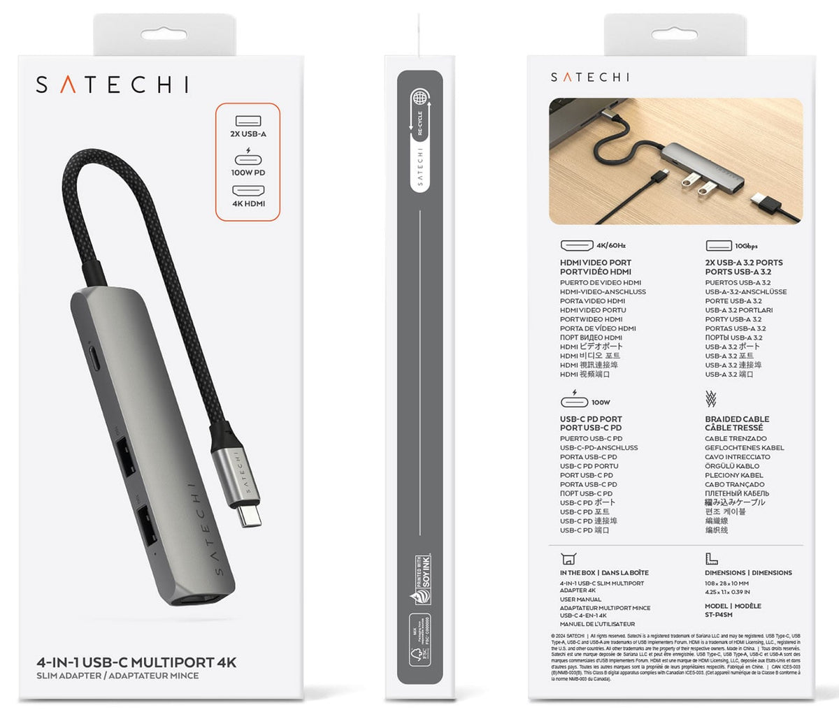 Satechi 4-in-1 Slim Multi-port Adapter 4K in Silver - ST-P4SS - image 8
