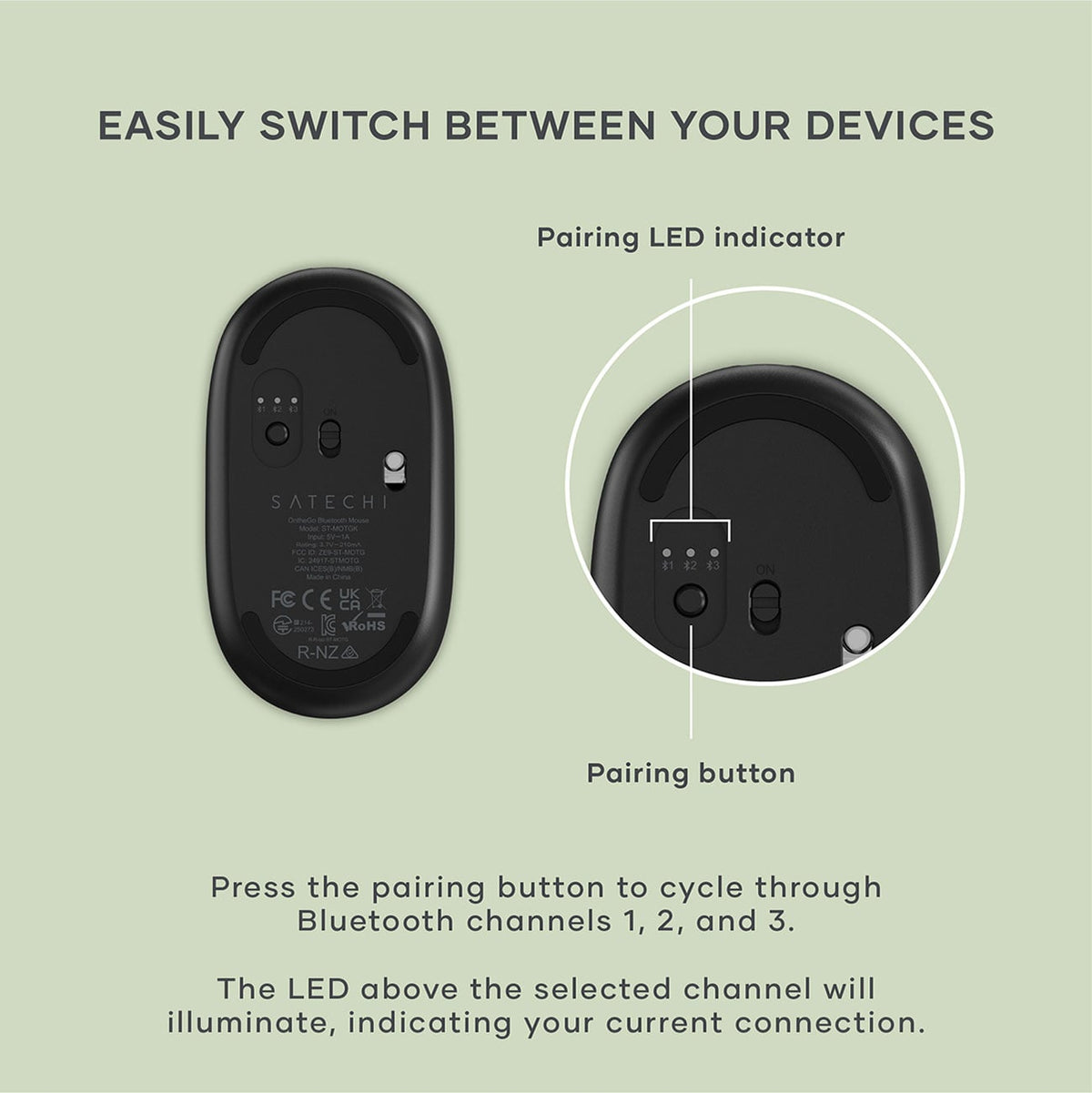 Satechi OntheGo Bluetooth Mouse in Black - ST-MOTGK - image 6