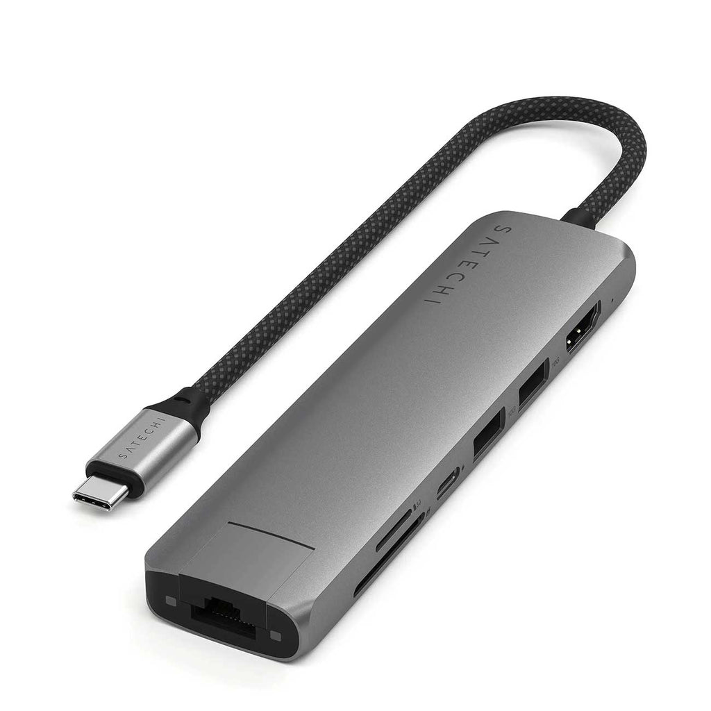 Satechi 7-in-1 USB-C Slim Multiport Adapter with Ethernet in Space Grey - ST-P7SM - image 1
