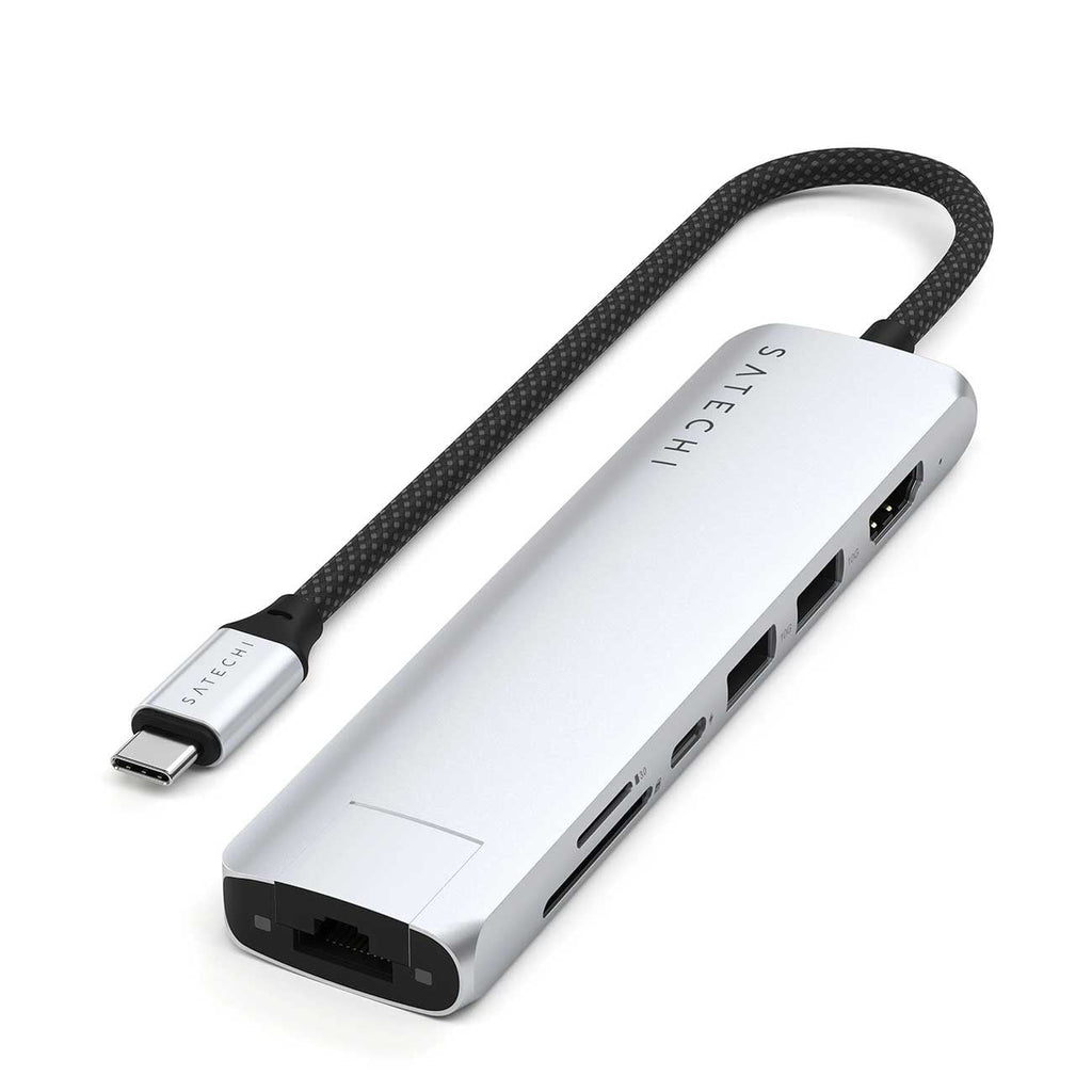 Satechi 7-in-1 USB-C Slim Multiport Adapter with Ethernet in Silver - ST-P7SS - image 1