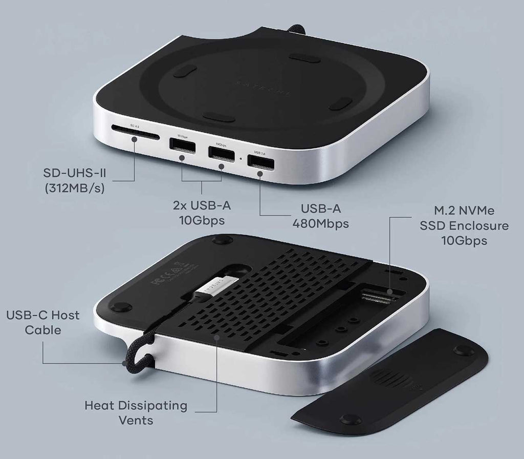 Satechi Mac Mini M4 Stand & Hub with SSD Enclosure - ST-GNMMES - image 5