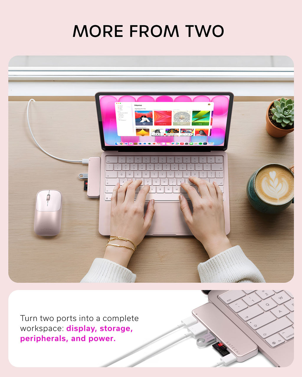 Satechi 6-in-1 USB-C Snap Hub in Blush - ST-HUSNP - image 7