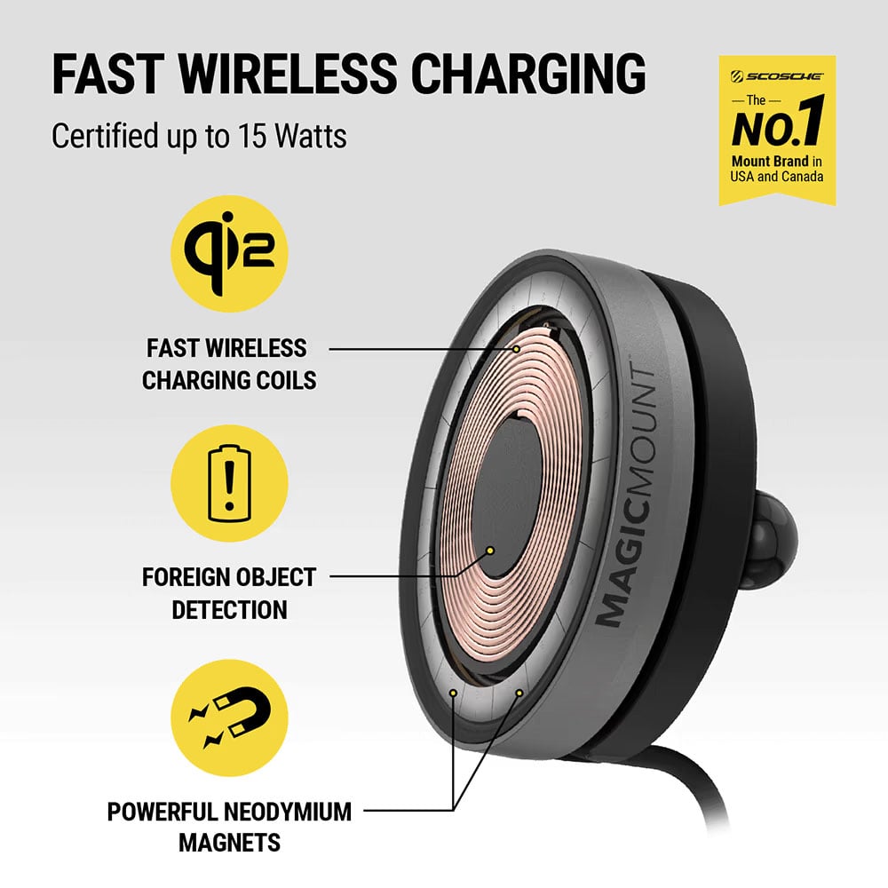 Scosche MagicMount Charge Elite 3-in-1 Phone Mount - MEQMRSRM-SP - image 2