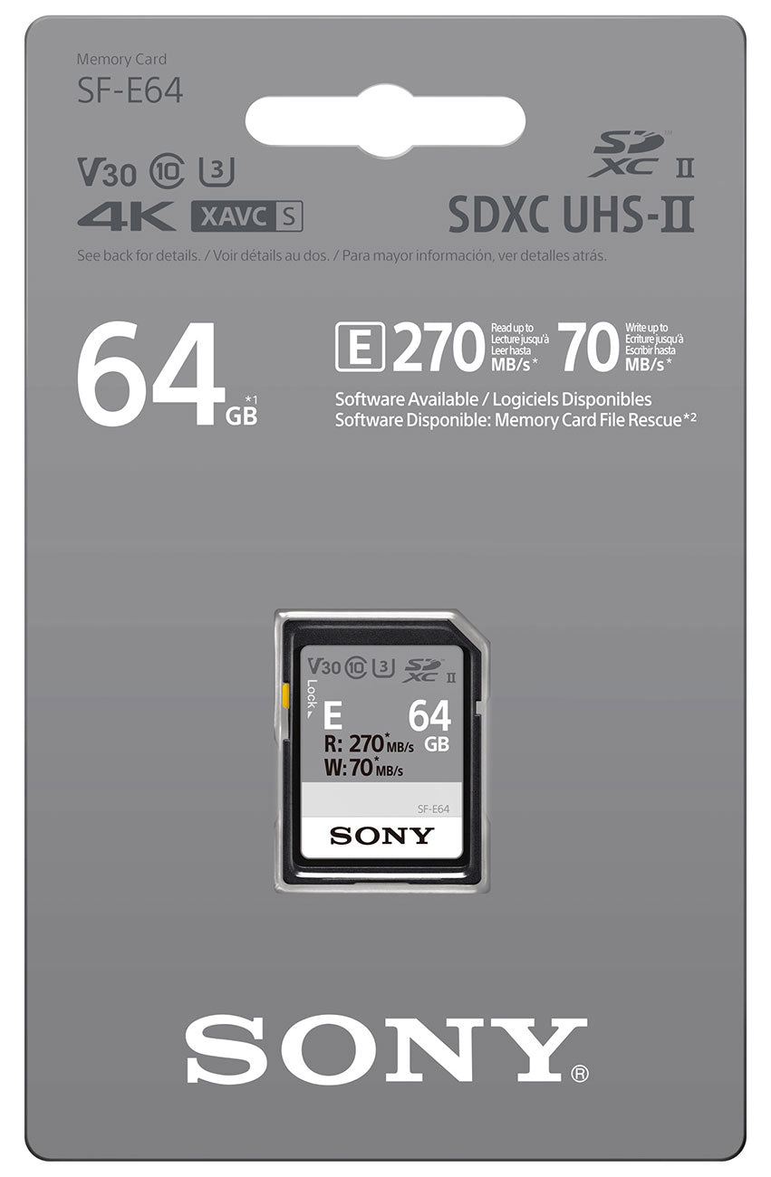 Sony Memory Card 64GB SF-E Series UHS-II SDXC - SFE64A - image 2