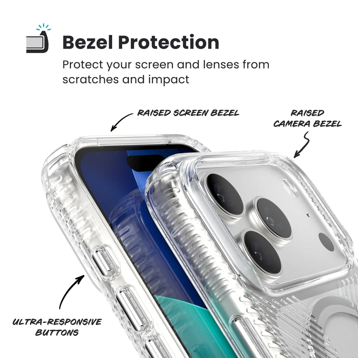 Speck Presidio Perfect-Clear Grip MagSafe with ClickLock Case for iPhone 18 Pro and iPhone 17 Pro in Clea - image 8