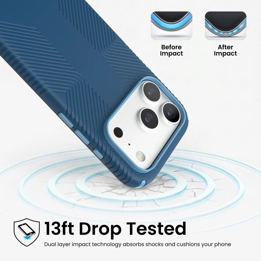 Speck Presidio2 Grip MagSafe Case for iPhone 18 Pro and iPhone 17 Pro in Deep Sea - 151096-3261 - image 6