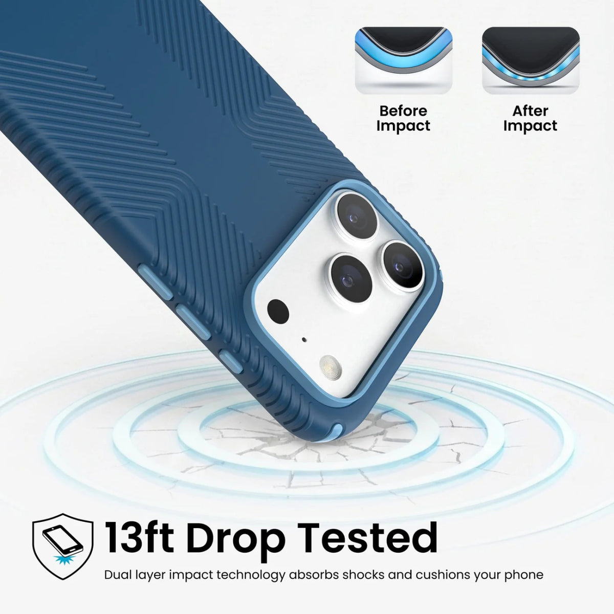 Speck Presidio2 Grip MagSafe Case for iPhone 18 Pro and iPhone 17 Pro in Deep Sea - 151096-3261 - image 6