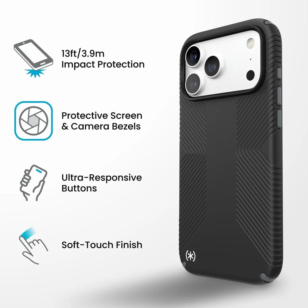 Speck Presidio2 Grip MagSafe Case for iPhone 18 Pro Max and iPhone 17 Pro Max in Black - 151108-D143 - image 7
