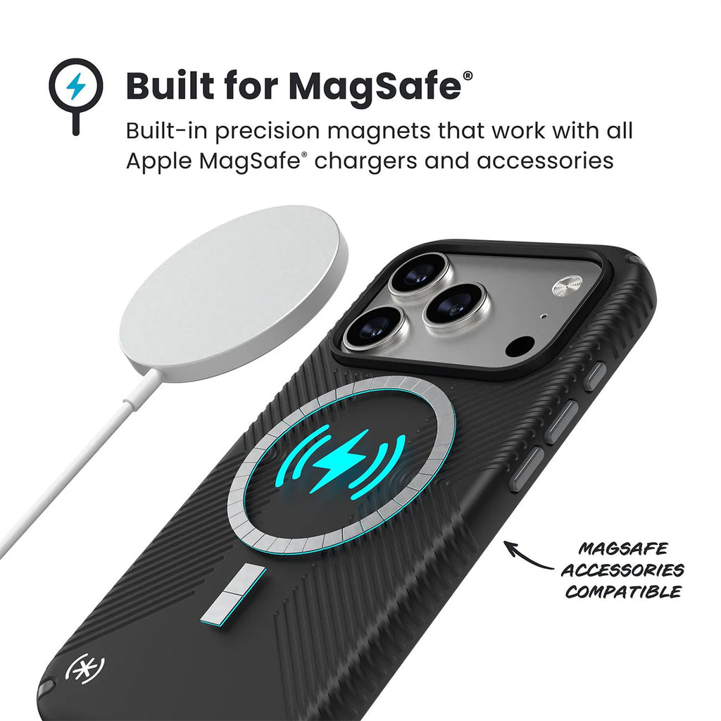 Speck Presidio2 Grip MagSafe Case for iPhone 17 Pro in Black/Slate Grey - 150976-D143 - image 5