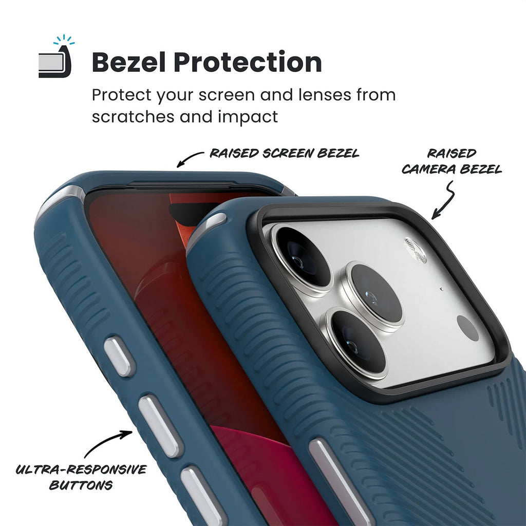Speck Presidio2 Grip MagSafe Case for iPhone 17 Pro Max in Deep Sea/Silver Metallic - 150985-3261 - image 6
