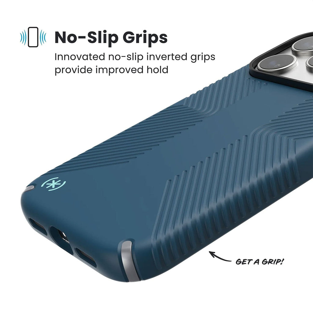 Speck Presidio2 Grip MagSafe Case for iPhone 17 Pro Max in Deep Sea/Silver Metallic - 150985-3261 - image 8