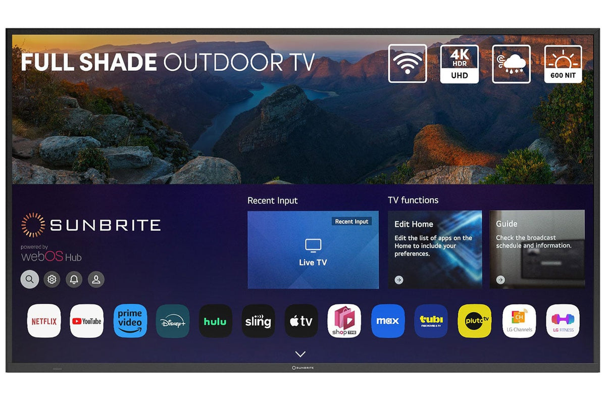 SunBrite Veranda 4 Series 75-Inch Outdoor 4K Smart TV Full Shade in Black - SB-V4-75-BL - image 1