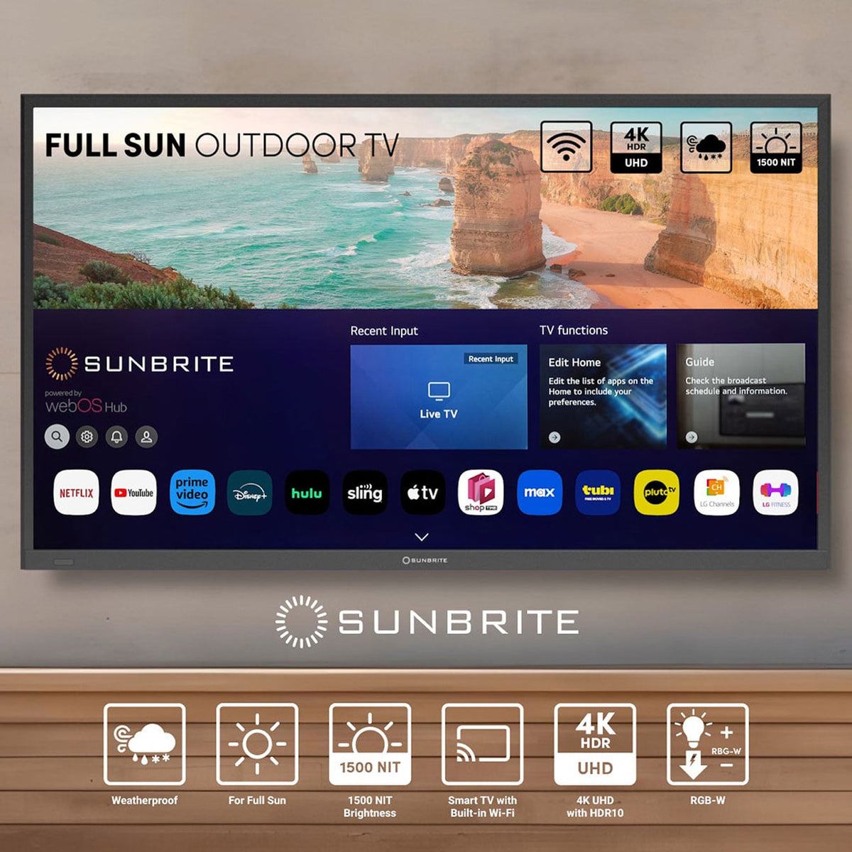 SunBrite Solis Series Outdoor TV 75-Inch Full Sun 4K Smart in Black - SB-FS-75-BL - image 12