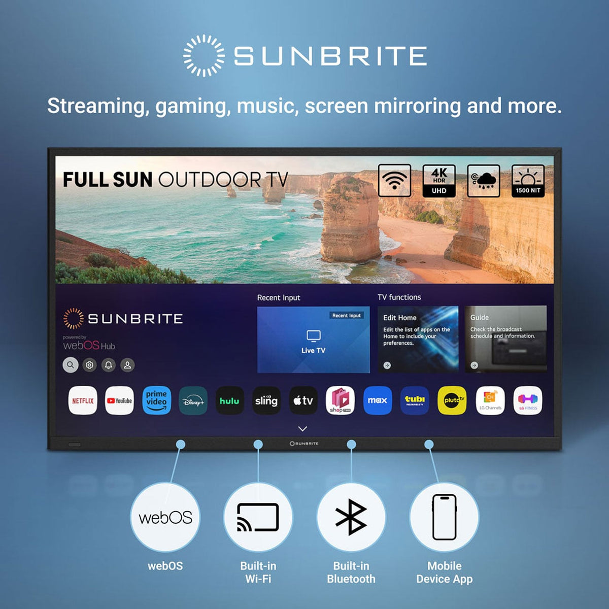 SunBrite Solis Series Outdoor TV 75-Inch Full Sun 4K Smart in Black - SB-FS-75-BL - image 14