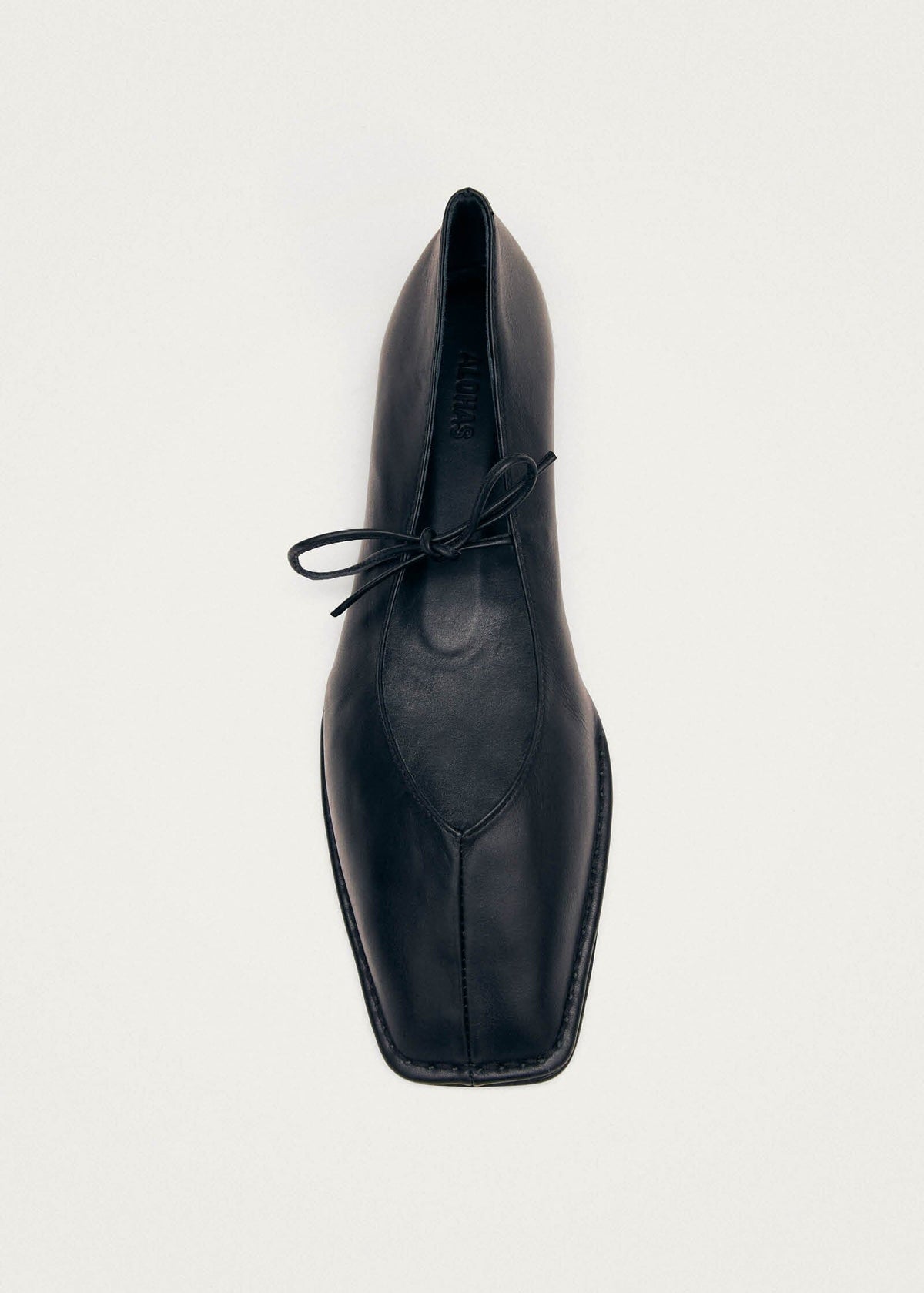 Sway Schwarze Leder-Ballerinas