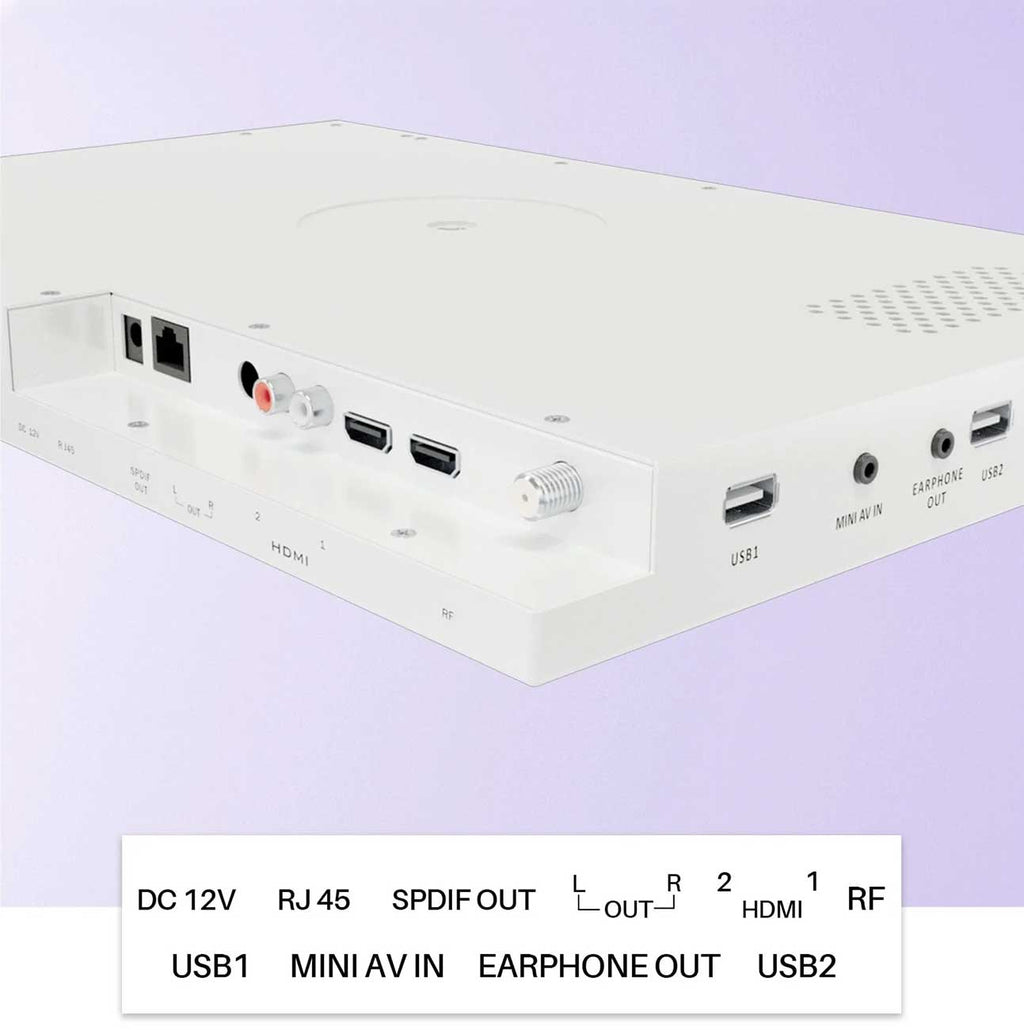 Sylvox Under Cabinet TV 15.6-Inch Smart 1080p with LED Clock Display in White - KT16A0KGGA - image 3