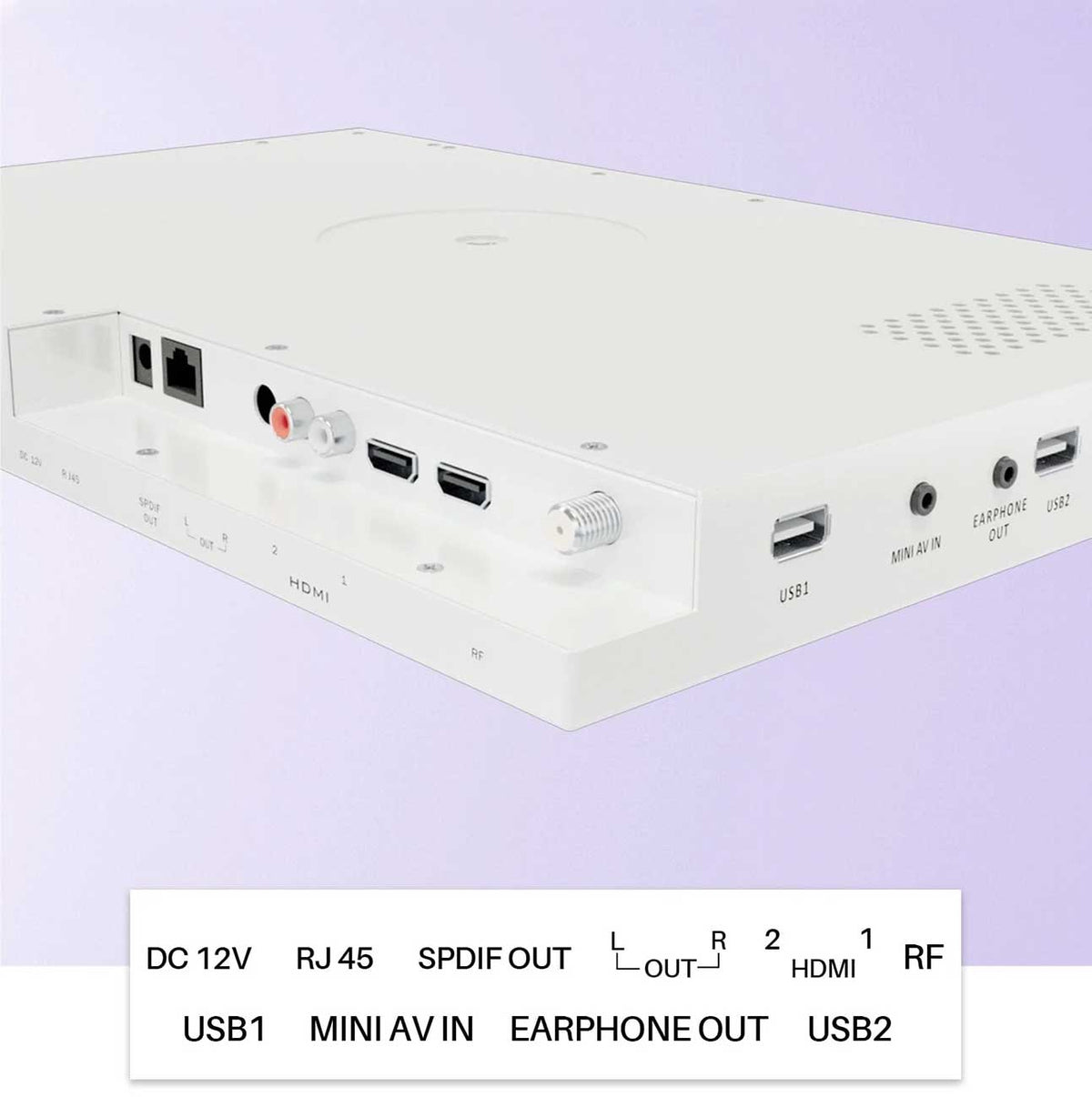 Sylvox Under Cabinet TV 15.6-Inch Smart 1080p with LED Clock Display in White - KT16A0KGGA - image 3
