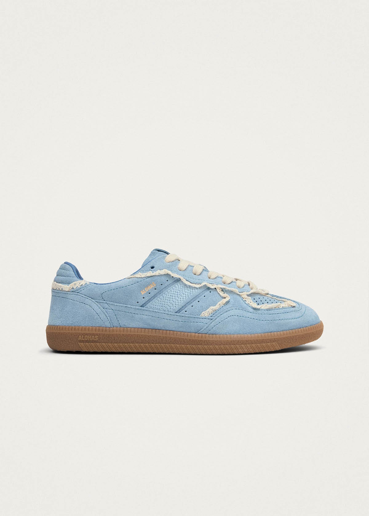 Tb.490 Gehäkelte blaue Leder-Sneaker