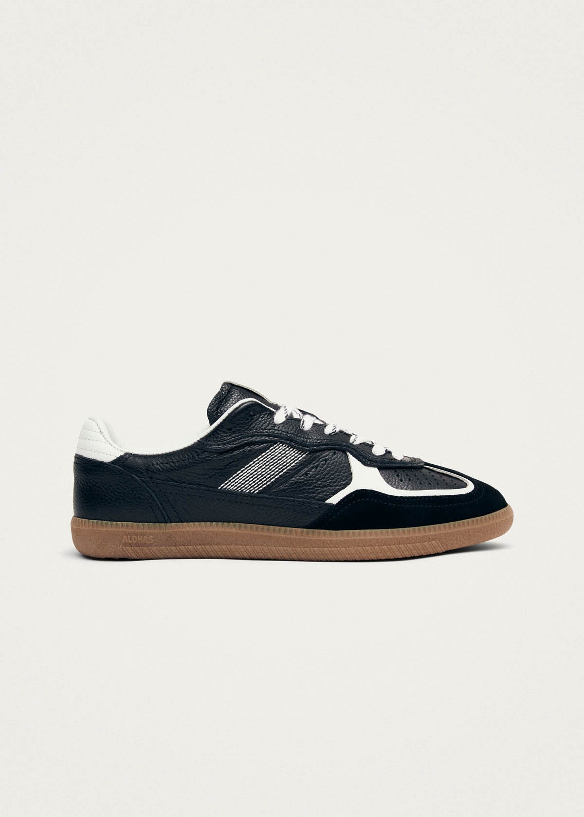 Tb.490 Rife Grain Sneaker aus schwarzem und weißem Leder