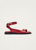 Tebas Sandalen aus rotem Leder