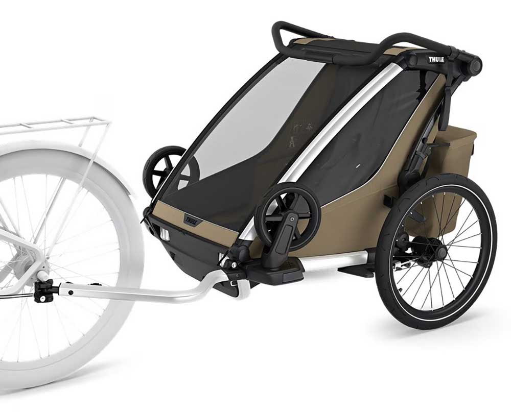 Thule Chariot Cross 2 Double Bike Trailer in Faded Khaki - 10201037 - image 2
