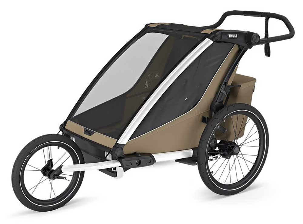 Thule Chariot Cross 2 Double Bike Trailer in Faded Khaki - 10201037 - image 5