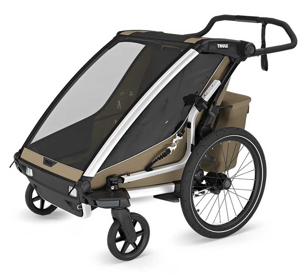 Thule Chariot Cross 2 Double Bike Trailer in Faded Khaki - 10201037 - image 3