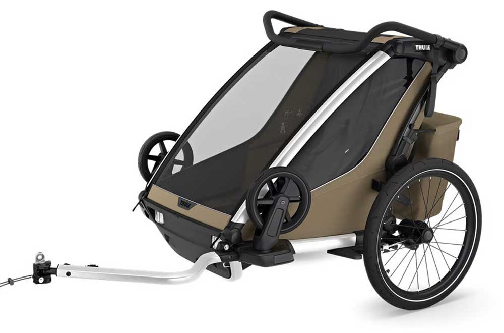 Thule Chariot Cross 2 Double Bike Trailer in Faded Khaki - 10201037 - image 1