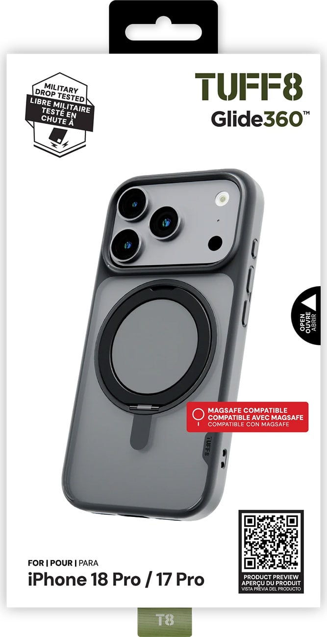 TUFF8 Glide360 Case for iPhone 18 Pro and 17 Pro Case in Smoke Black - T8G3-IP1803BK - image 7