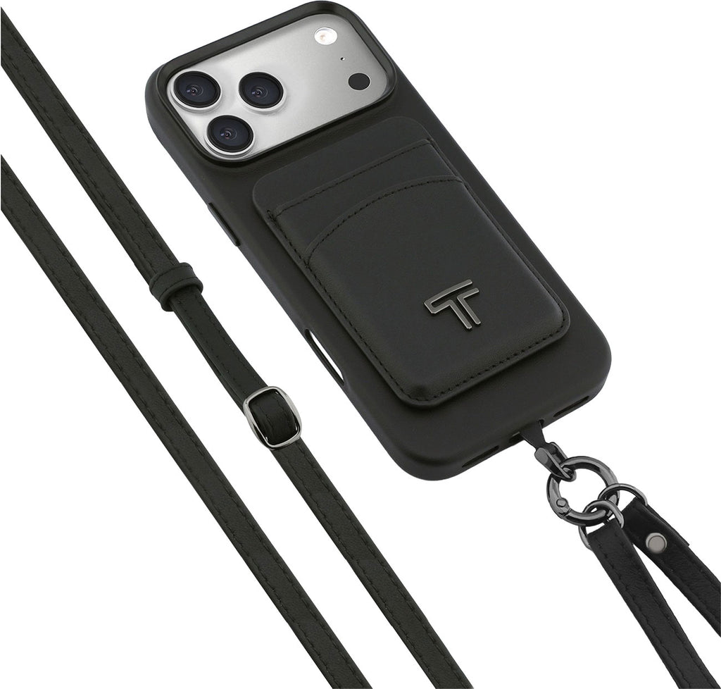 TUMI Mobile Accessory MagSafe Crossbody and Wallet Case for iPhone 17 Pro Max in Black - 159406-1041 - image 1