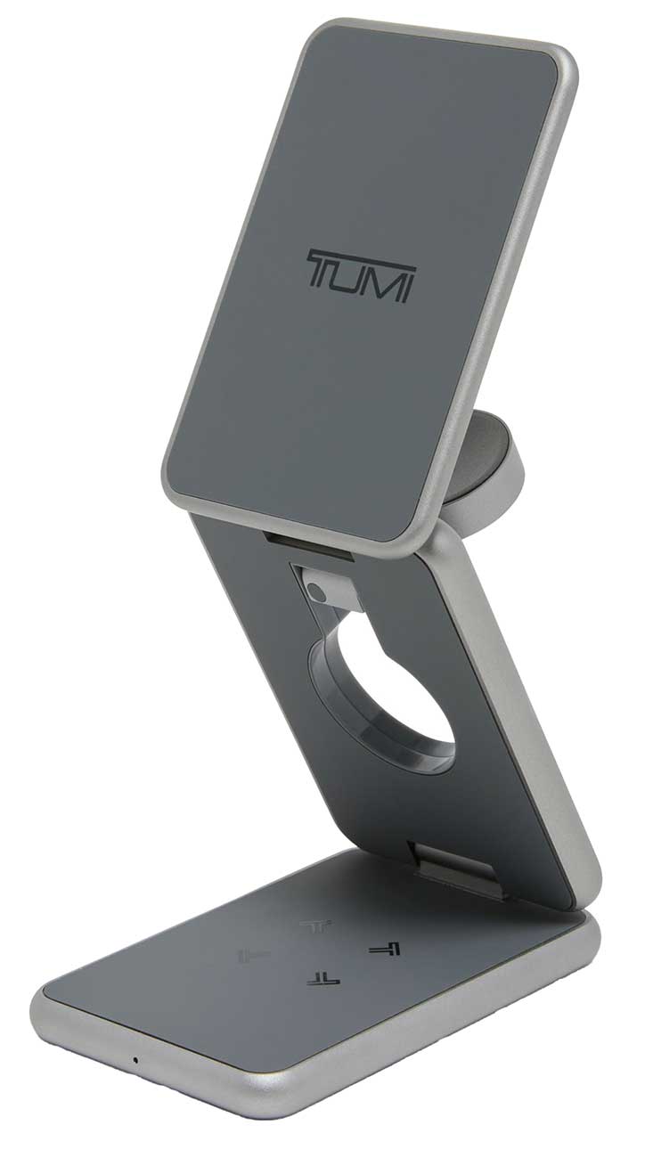 TUMI Electronics 3-in-1 Foldable Magnetic Wireless Charger in Grey - 153424-1408 - image 4