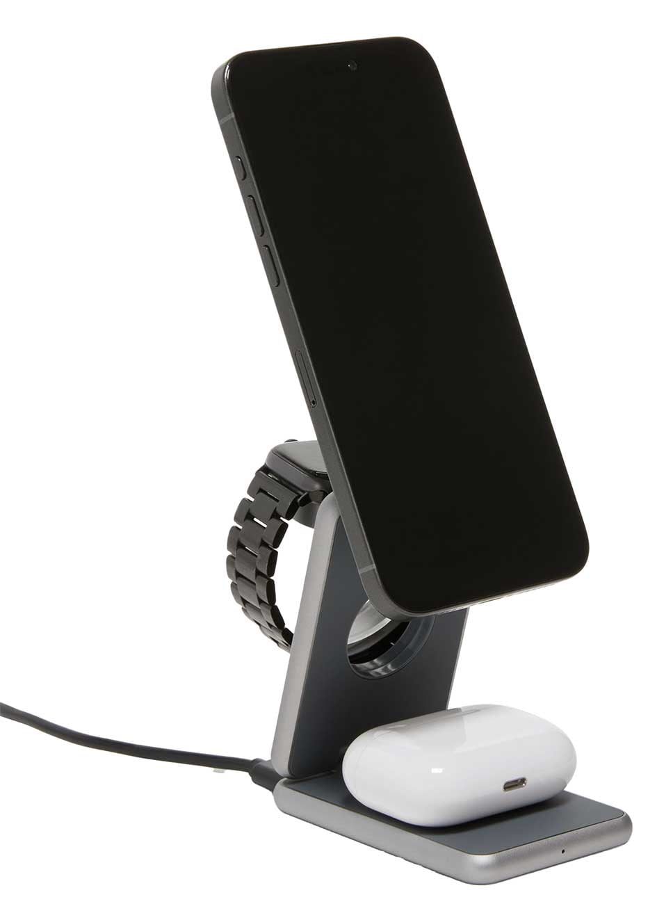 TUMI Electronics 3-in-1 Foldable Magnetic Wireless Charger in Grey - 153424-1408 - image 1