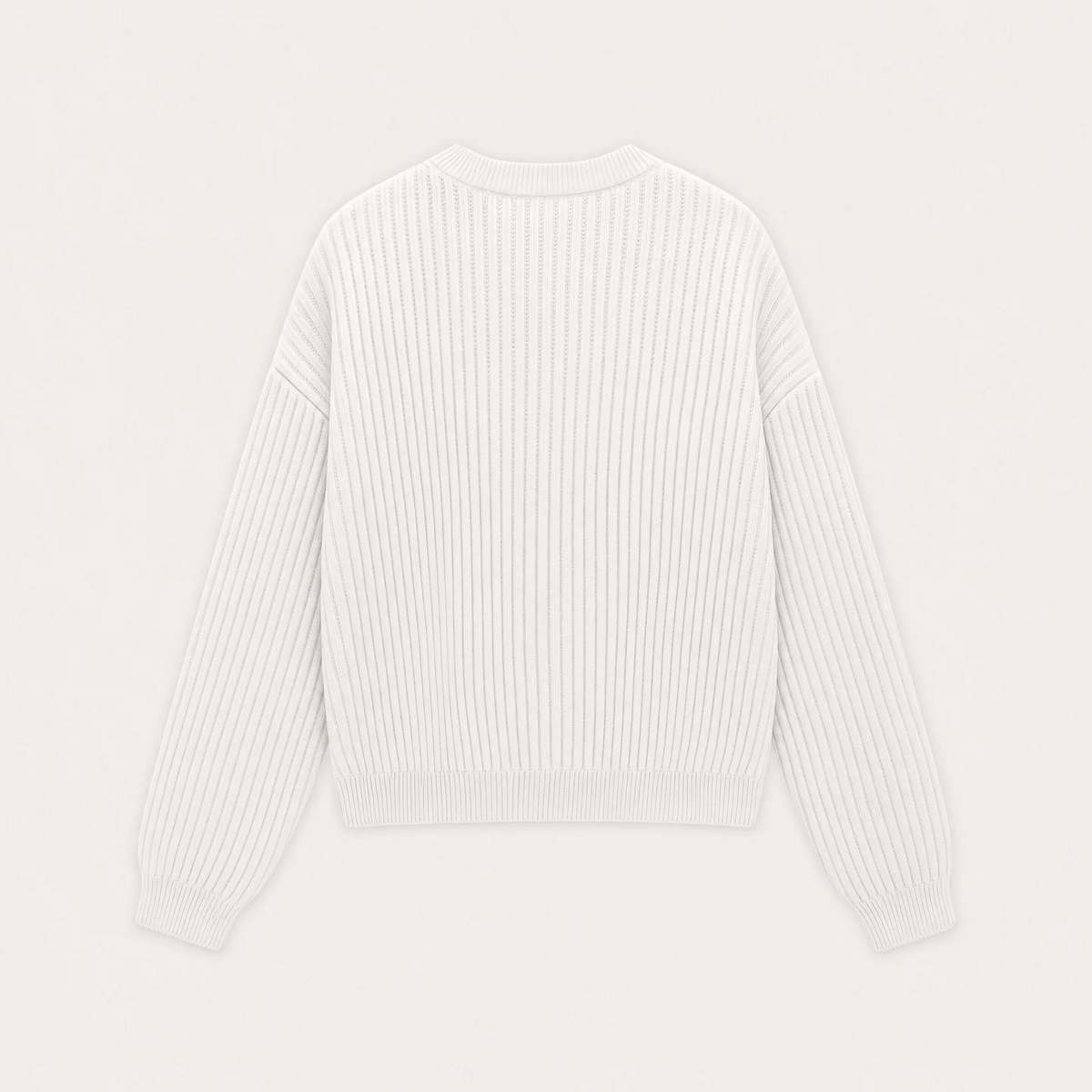 Ribbed Knit Sweater - White