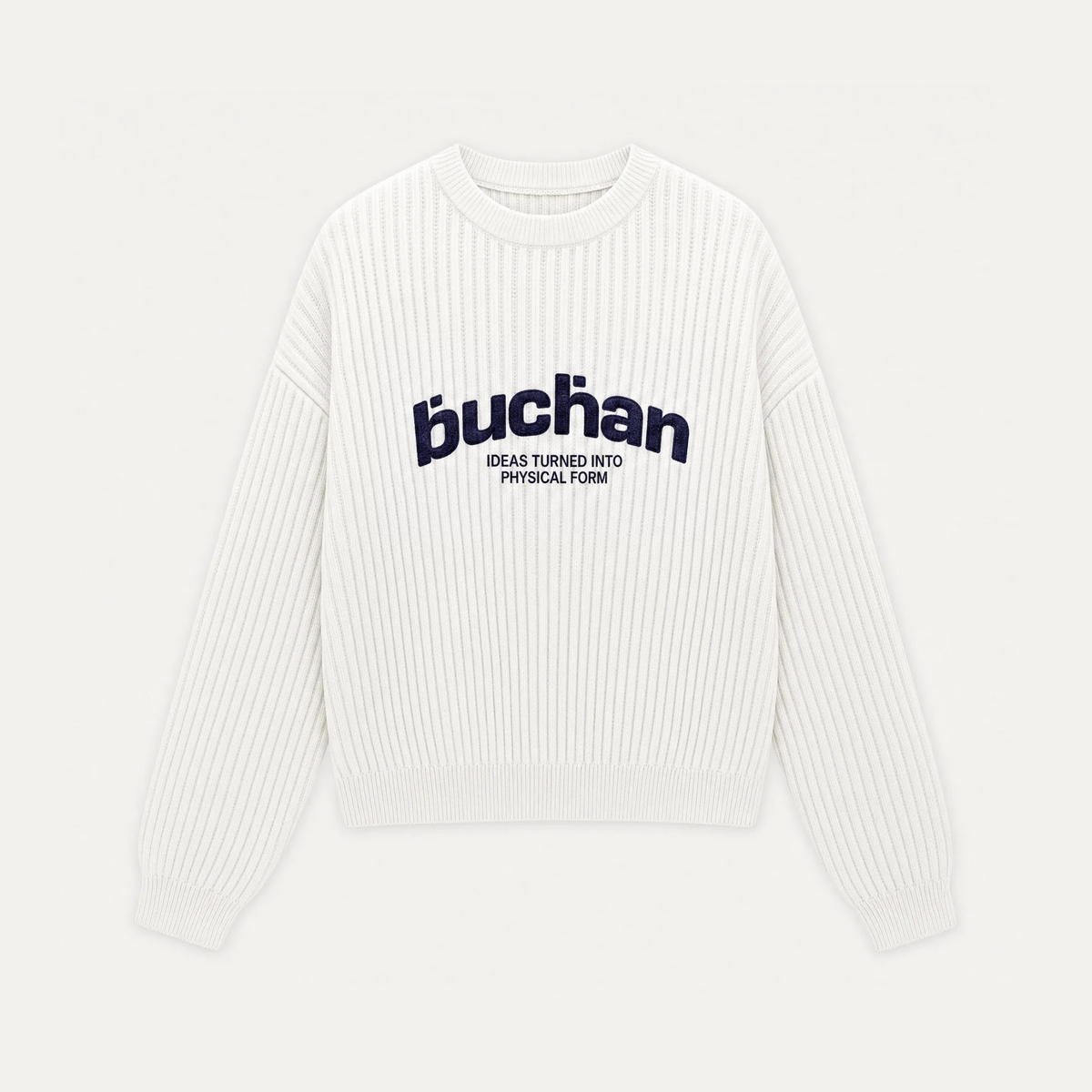 Ribbed Knit Sweater - White
