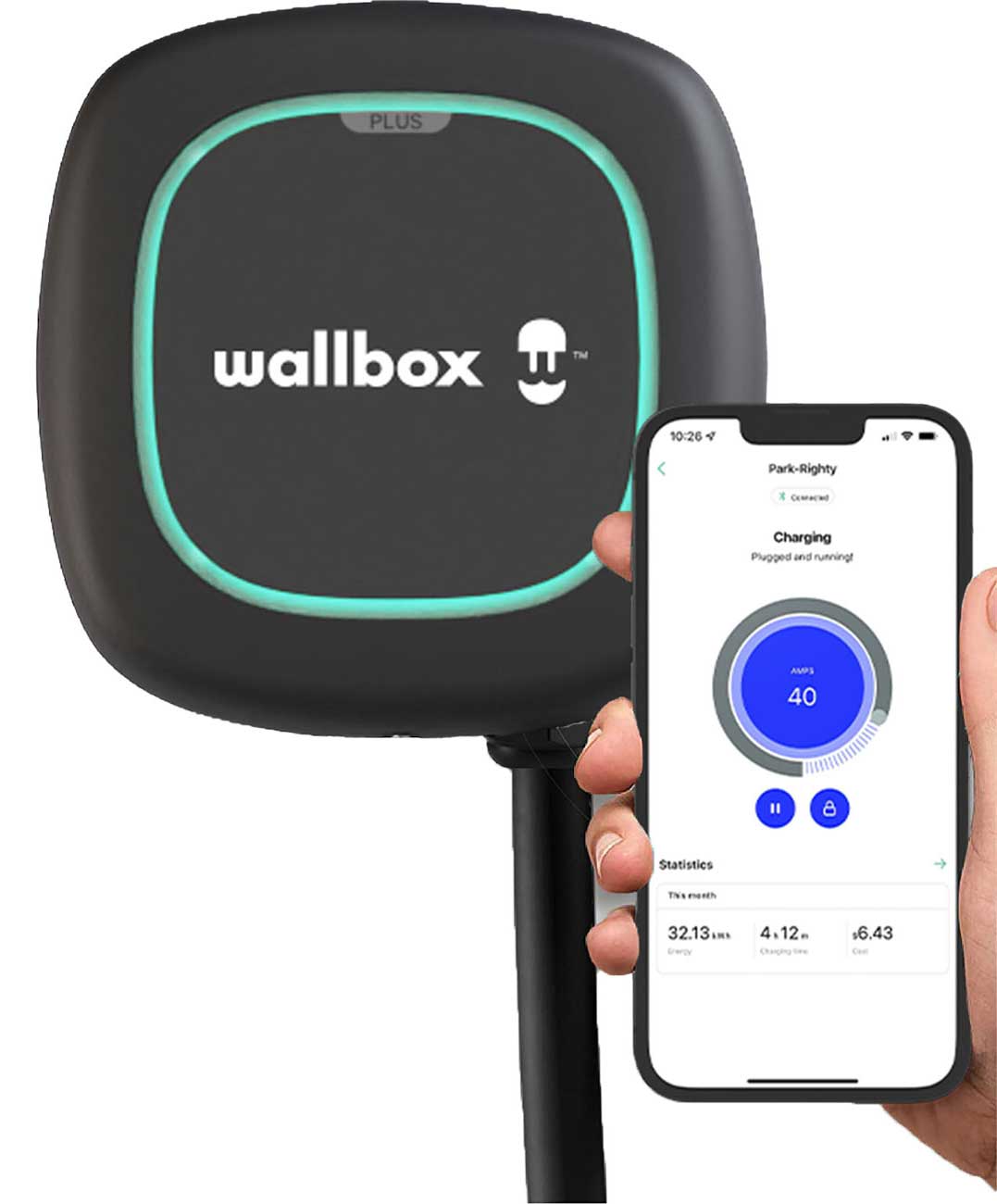 Wallbox Pulsar Plus 48A 25Ft Electric Vehicle Smart Charger - PUP2-U-1-6-C-002 - image 3