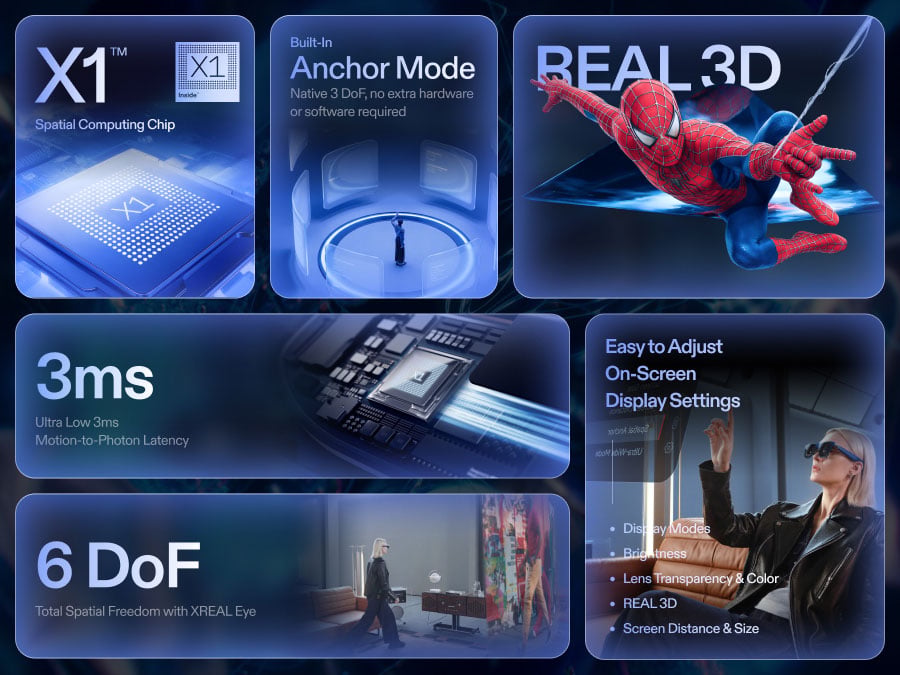 XREAL 1S AR Glasses in Blue - X1113 - image 4