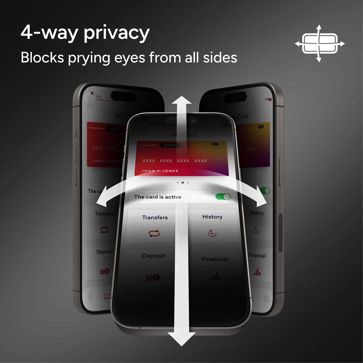 Zagg Glass 4-Way Privacy XTR Apple iPhone Air Screen Protector - 200118664 - image 3